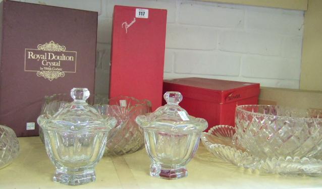 Appraisal: A Baccarat vase a set of six Royal Doulton crystal