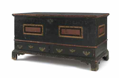 Appraisal: Pennsylvania painted blanket chest dated the front inscribed Hanaden Bitsch