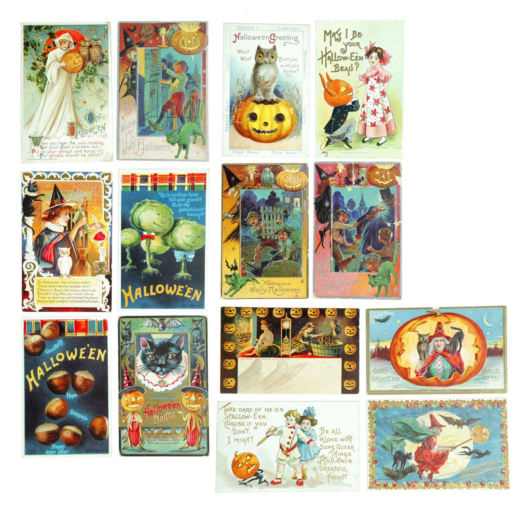 Appraisal: COLLECTION OF HALLOWEEN POSTCARDS INCLUDING JOHN WINSCH American and German