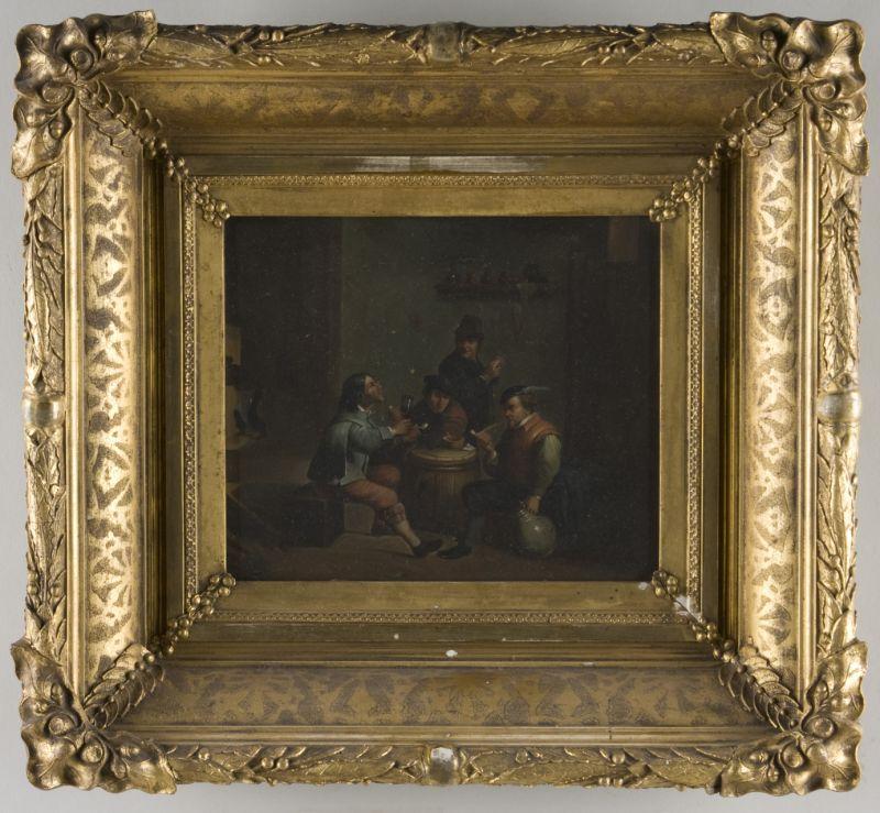 Appraisal: manner of Teniers Tavern Scene th c oil on canvas