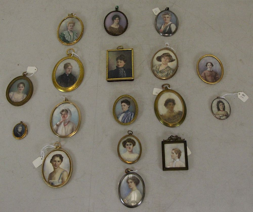 Appraisal: Grouping of Portrait Miniatures To Include Portrait of a Lady