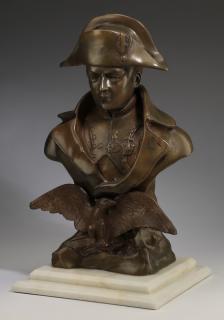 Appraisal: Bronze bust of Napoleon Bonaparte th c h Patinated bronze