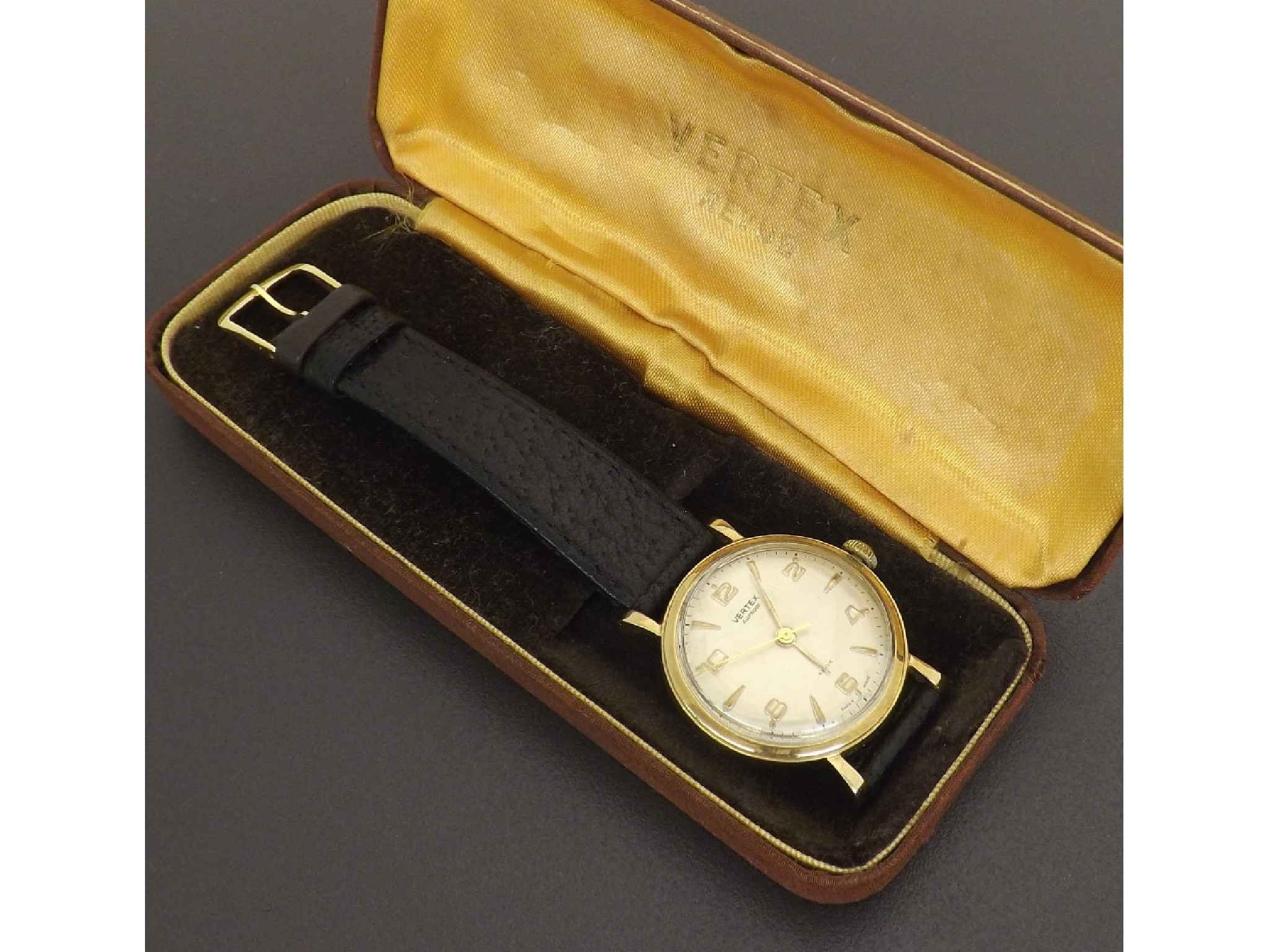 Appraisal: Vertex Revue ct gentleman's wristwatch ref hallmarked Birmingham silvered dial