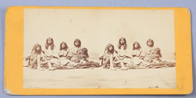 Appraisal: Stereoview of group of American Indian women by Savage Ottinger