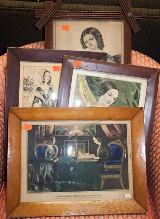 Appraisal: Four framed color prints th century makers include N Currier