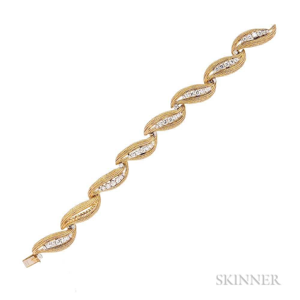 Appraisal: kt Gold Platinum and Diamond Bracelet David Webb kt Gold