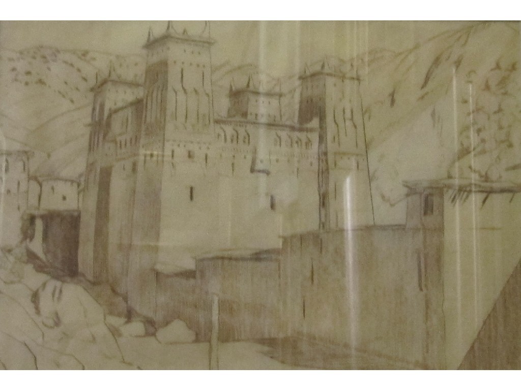 Appraisal: ALEXANDER GRAHAM MUNRO RSW Sepia chalk drawing of a North