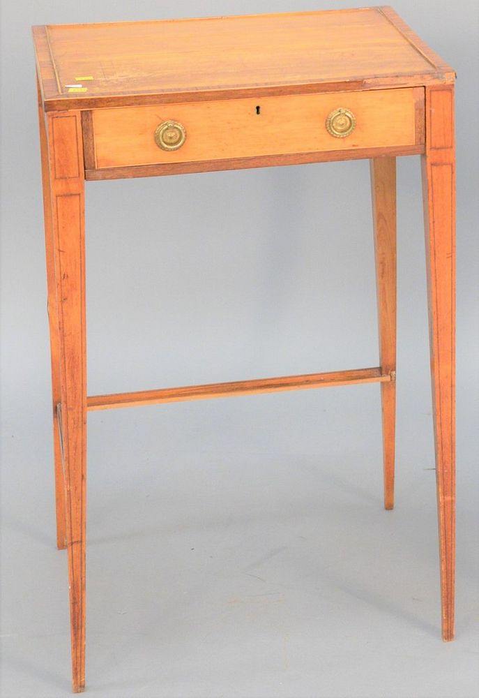 Appraisal: Inlaid writing table having one drawer with pull out having