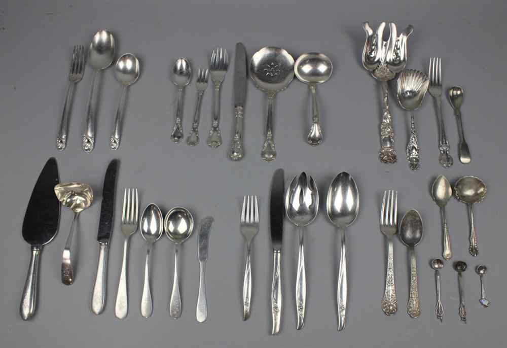 Appraisal: QUANTITY OF AMERICAN SILVER FLATWARE including Gorham Sea Rose knives