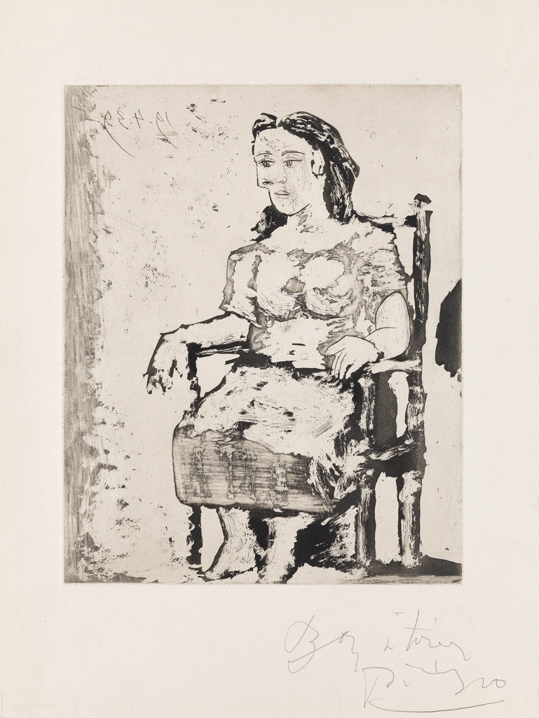 Appraisal: PABLO PICASSO Femme au fauteuil II Dora Maar Aquatint scraper