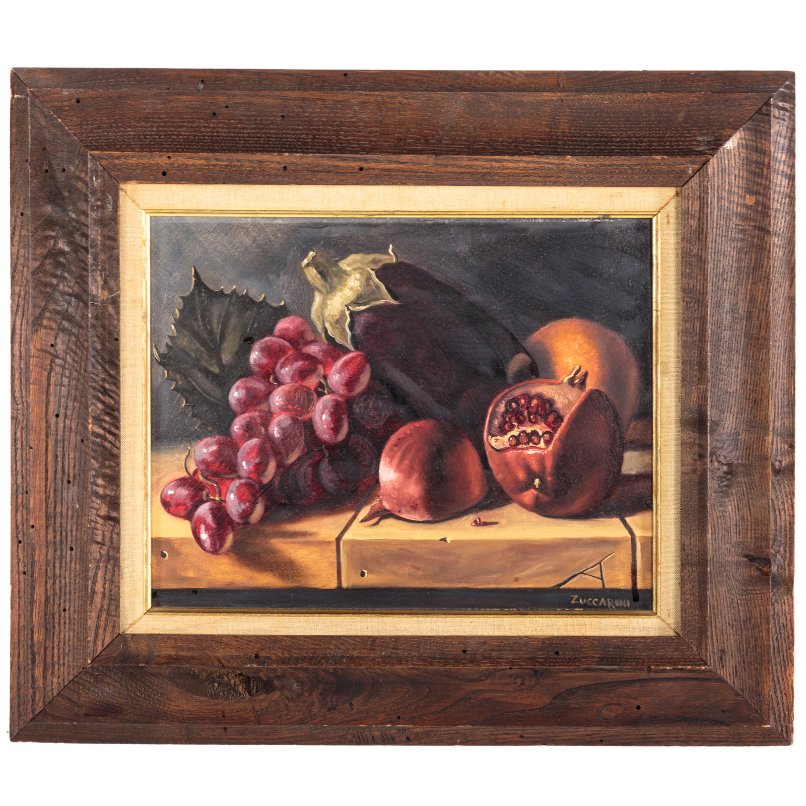 Appraisal: DAVID ZUCCARINI STILL LIFE WITH POMEGRANATE OIL American b Oil