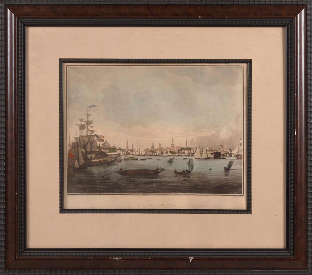 Appraisal: VIEW OF BOSTON AFTER AMBROISE LOUIS GARNERAY TH CENTURY HAND-COLORED