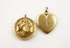 Appraisal: PENDANTS - Art Nouveau round K gold Lady Liberty repousse