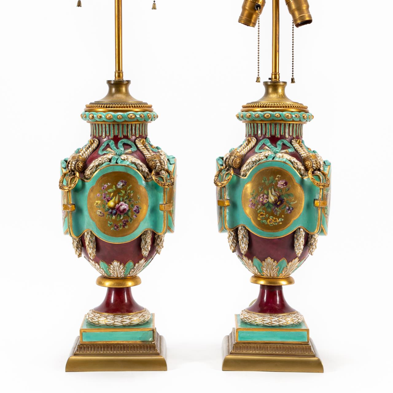 Appraisal: PR CHELSEA SAMSON-STYLE PORCELAIN TABLE LAMPS Pair of Chelsea Samson