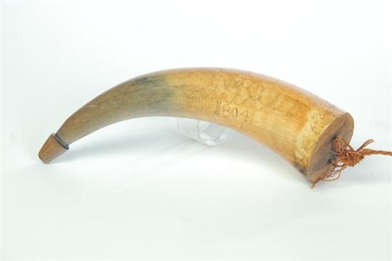 Appraisal: POWDER HORN American early th century Small horn with engraved