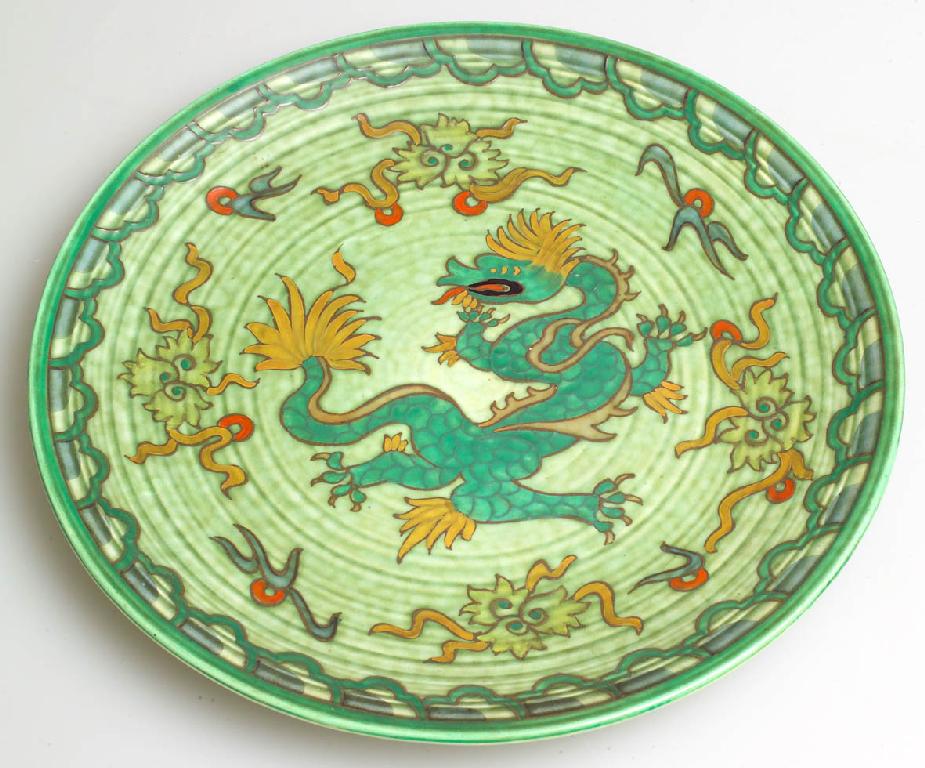 Appraisal: CROWN DUCAL MANCHU CHARGER DESIGNED BY CHARLOTTE RHEAD tubelined and