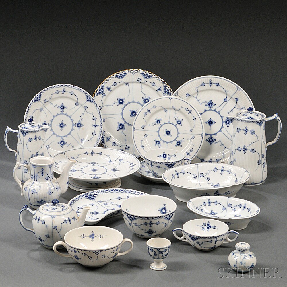 Appraisal: Assembled Royal Copenhagen Blue Flute Pattern Porcelain Tableware th century