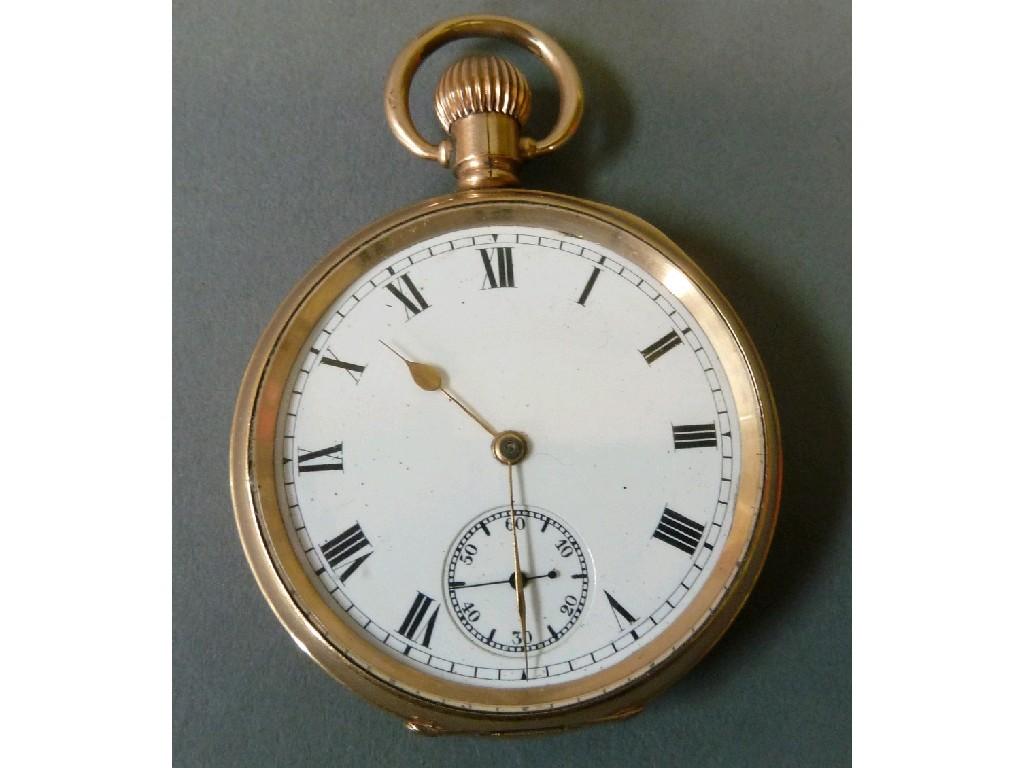 Appraisal: WALTHAM 'MARQUIS' ROLLED GOLD OPEN FACED POCKET WATCH with jewels