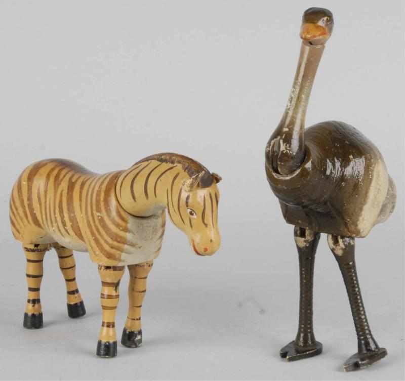 Appraisal: Schoenhut Painted Eye Zebra Ostrich Description Very nice original condition