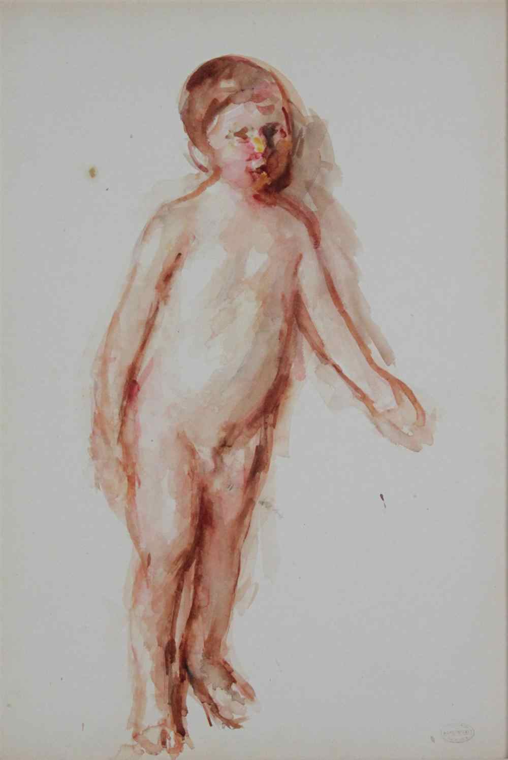 Appraisal: MARY STEVENSON CASSATT AMERICAN - ENFANT NU Watercolor on wove