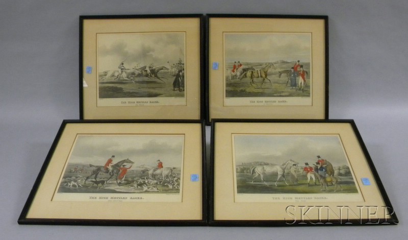 Appraisal: Ten Assorted Framed Hunting Scene Prints A Business-like Trio The