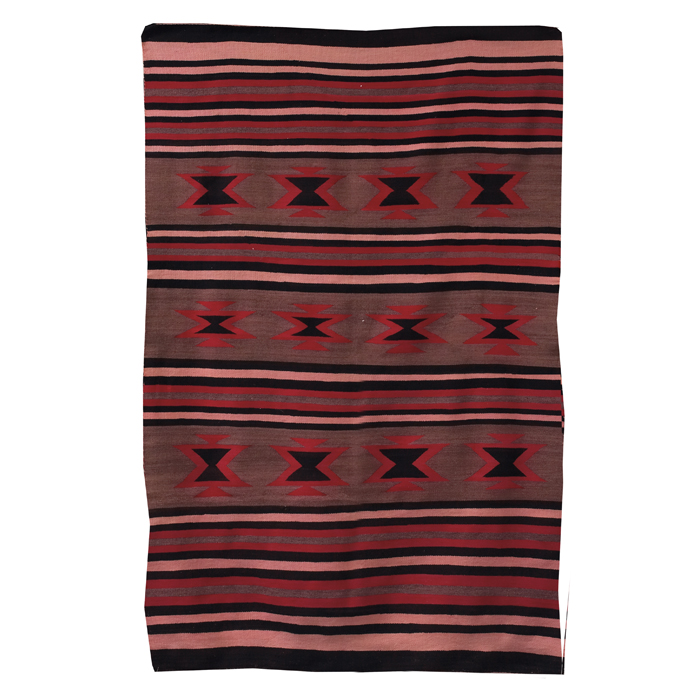 Appraisal: Navajo rug c striped geometricpattern minor wear and some dye