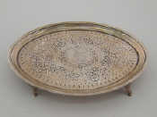 Appraisal: A George III silver oval teapot stand on stiff feet