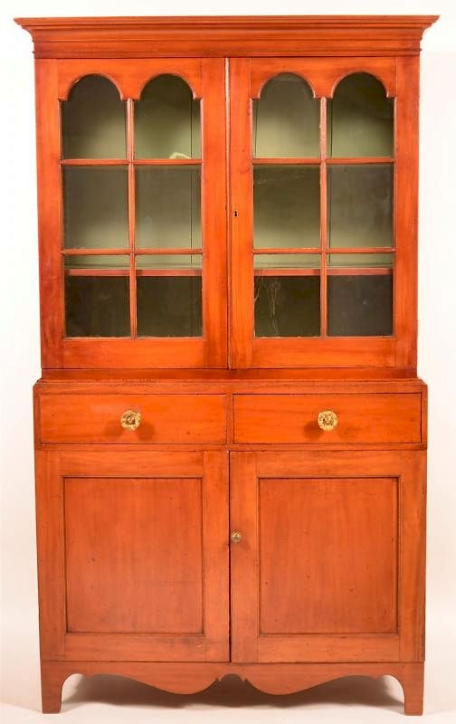 Appraisal: Pennsylvania Federal Cherry Two Part Cupboard Pennsylvania Federal Cherry Two