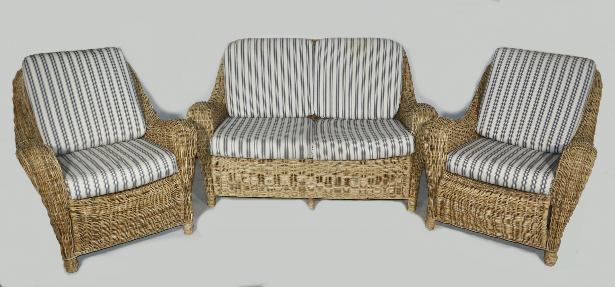 Appraisal: PC CUSTOM WOVEN PARLOR SET Custom woven parlor set consisting