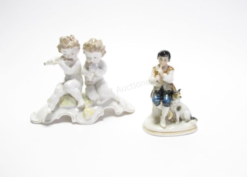 Appraisal: Hutschenreuther and Karl Ens Porcelain Figures including Hutschenreuther depicting two