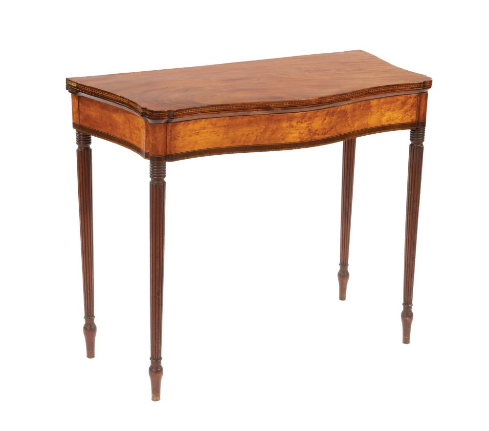 Appraisal: American Federal Inlaid Mahogany and Satinwood Games Table c -