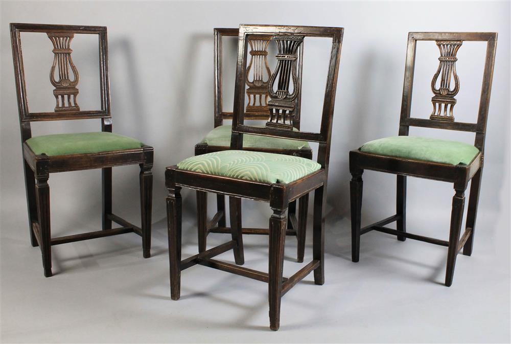 Appraisal: SET OF FOUR CLASSICAL STYLE SIDE CHAIRS each having a