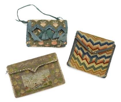 Appraisal: Three needleworked pocket books th and early th century