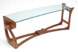 Appraisal: A SOL SHAPIRO RED CEDAR COFFEE TABLE Circa The curved