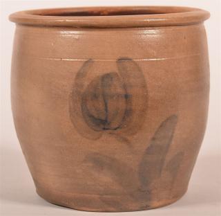 Appraisal: th C Reading PA Stoneware Jar w Slip Tulip Unsigned