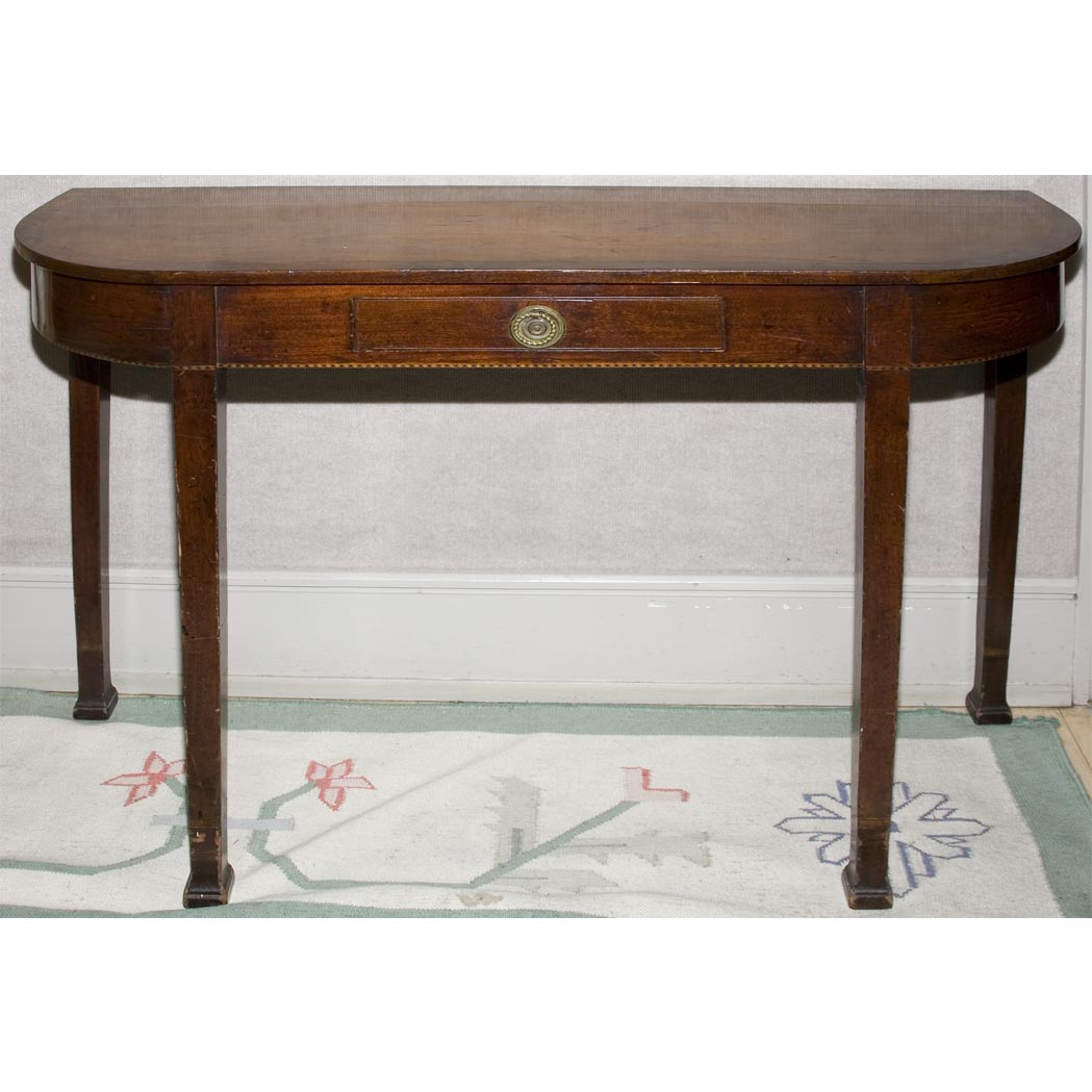 Appraisal: Georgian Style Inlaid Mahogany Console Height inches width inches depth