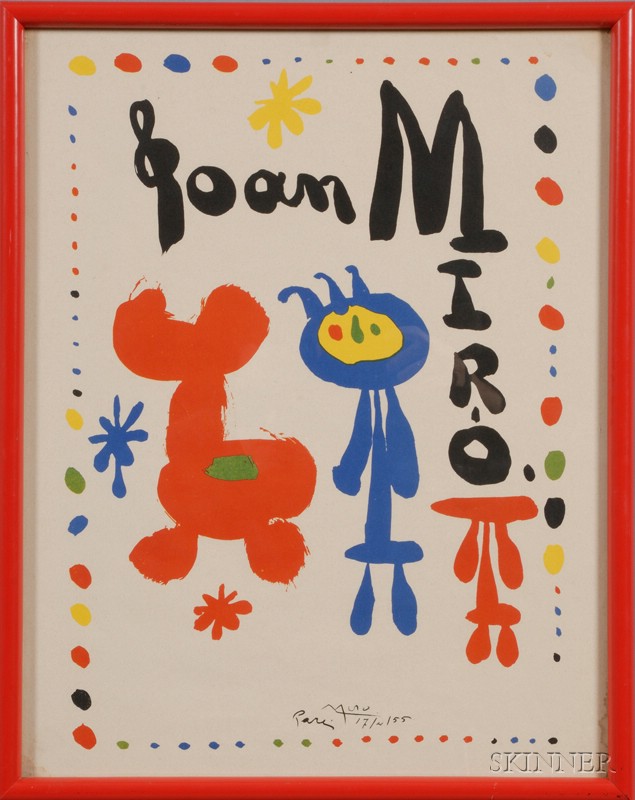 Appraisal: After Joan Miro Spanish - Joan Miro Exhibition Poster Signed