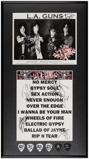 Appraisal: L A Guns Autographed Memorabilia Display s Including a publicity