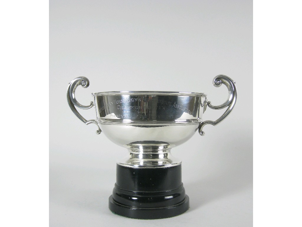 Appraisal: A George VI two handled Abergavenny Horse Show Trophy with