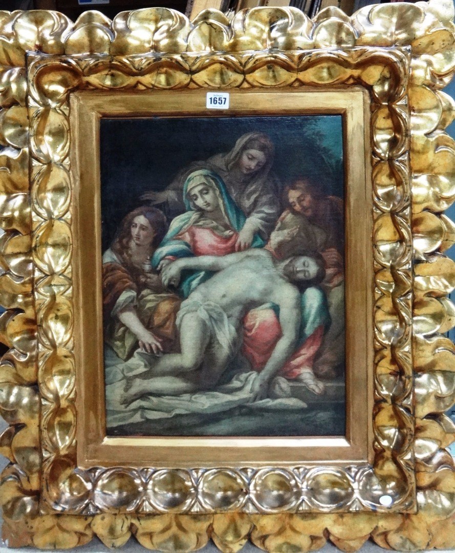 Appraisal: After Annibale Carracci The Descent from the Cross oil on