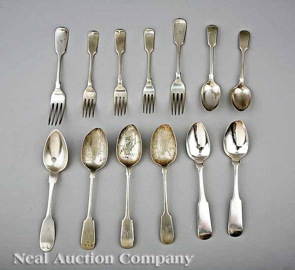 Appraisal: Three American Coin Silver Tablespoons mid- th c in the