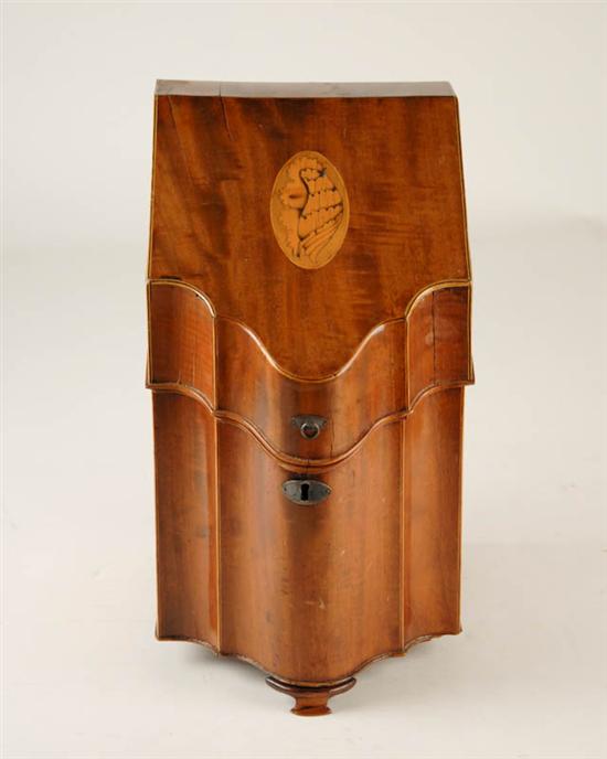 Appraisal: A Late th C Mahogany Cutlery Knife Box having a