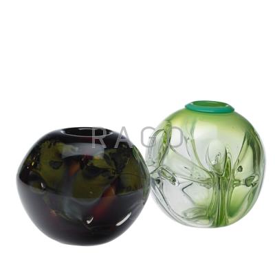 Appraisal: PAUL MANNERS KENT IPSEN - Two blown glass vases red