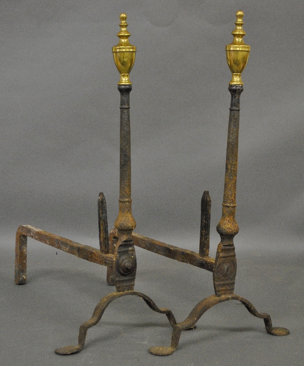 Appraisal: - Pair of Philadelphia cast iron andirons th c with