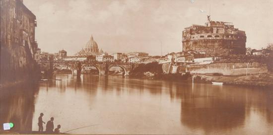 Appraisal: PANORAMIC PHOTOGRAPH OF ROME circa A view along the Tiber