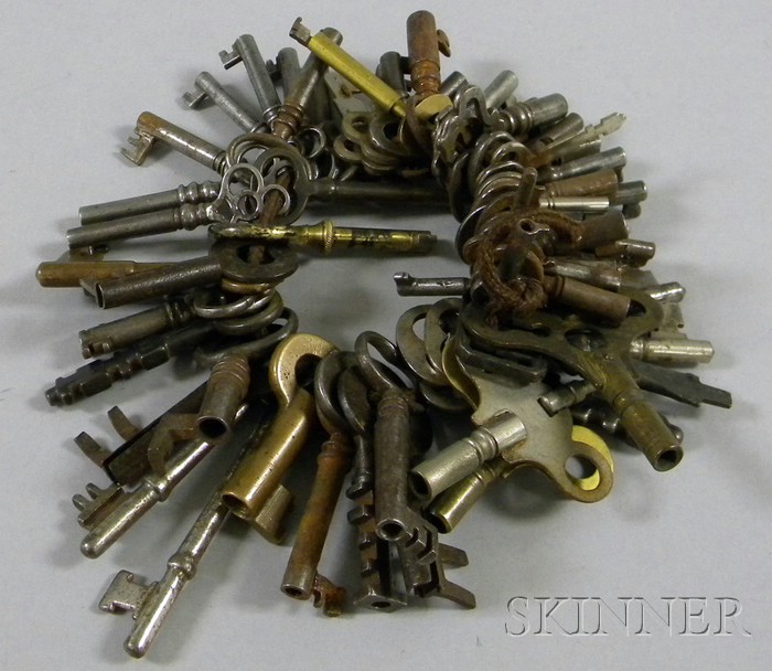 Appraisal: Sixty-three Assorted Brass Iron and Steel Keys