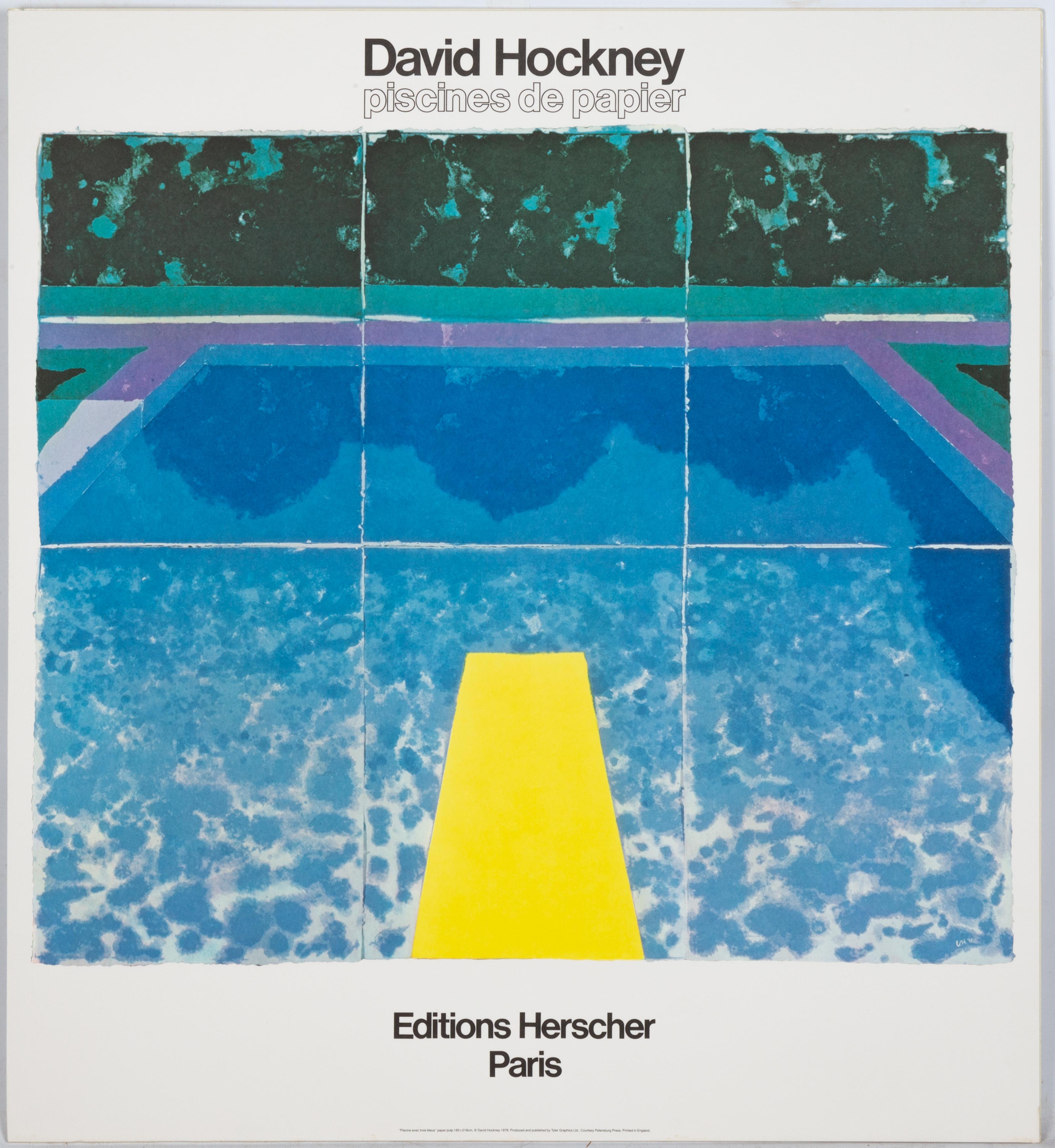 Appraisal: DAVID HOCKNEY BRITISH B PISCINES DE PAPIER EXHIBITION POSTER circa