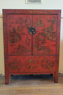 Appraisal: ORIENTAL TWO DOOR RED CHEST