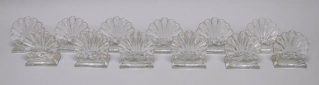 Appraisal: Shell form each signed with frosted Baccarat mark t together