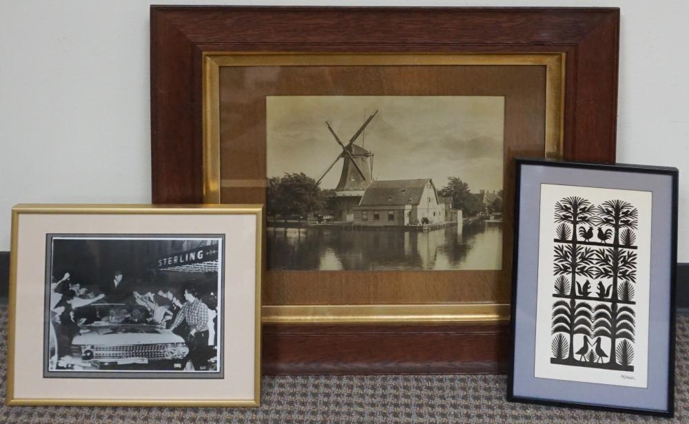 Appraisal: TWO FRAMED PHOTOGRAPHS AND ONE FRAMED PAPER CUT-OUTTwo Framed Photographs